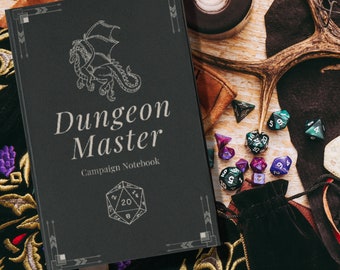 D&D Dungeon Master Notebook | Campaign Planner Journal | Hardcover DnD DM Gift | RPG Game Master Organizer | Tabletop RPG Accessories