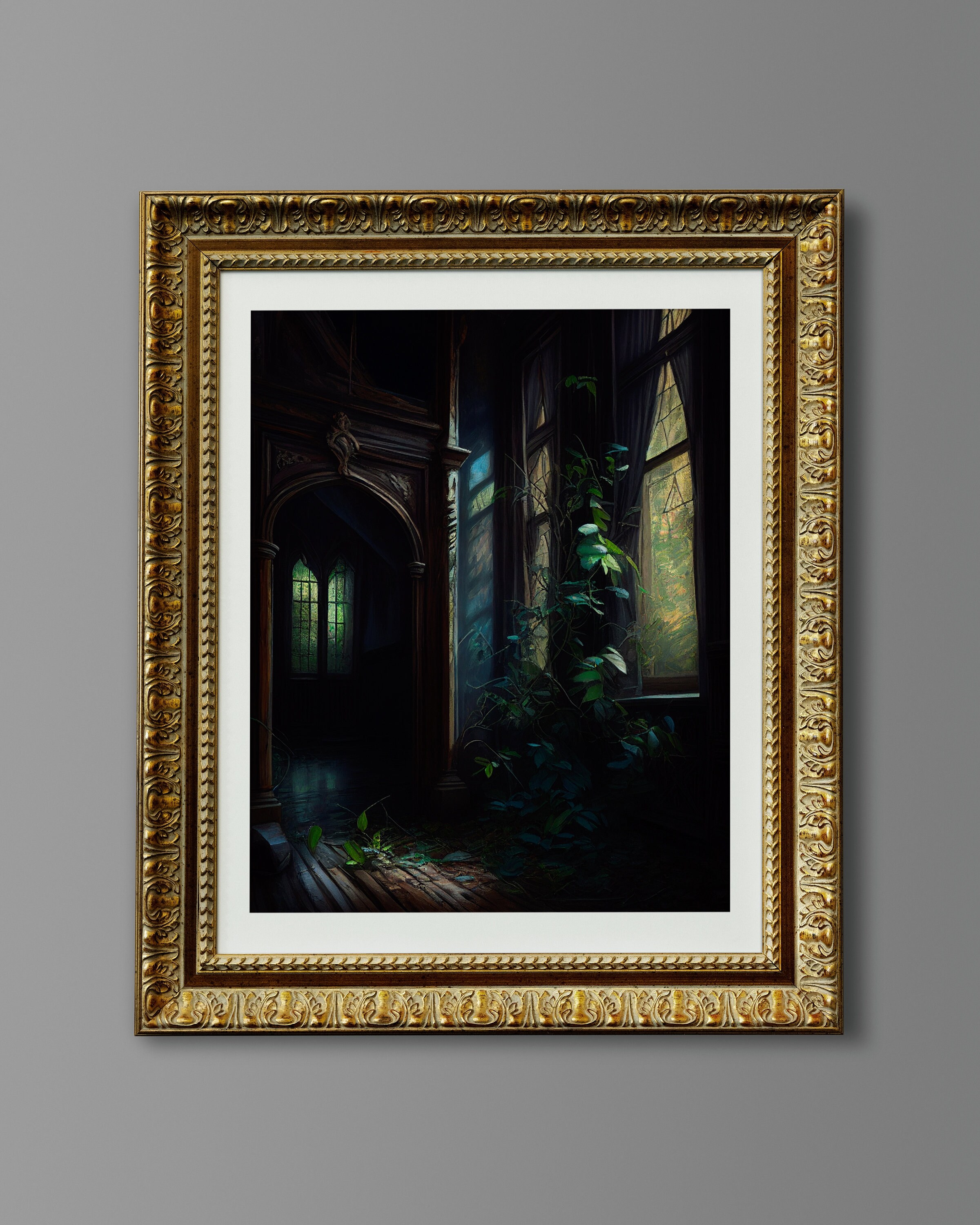 Dark Academia Print | Oil Painting | Abandoned Victorian Botanical Wall ...