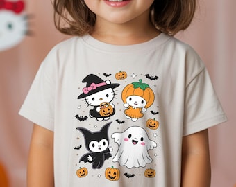 Halloween Kitty Shirt, Pumpkin Kitty Shirt, Spooky Season Hello Cat Tee, Scary Kawaii Tee, Kitty Fall Shirt, Hello Cat Witch Tee, Ghost Cat