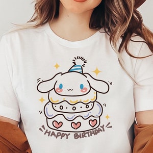 Cinnamo roll Birthday T-Shirt, Birthday Girl Shirt, Hello Cat Shirt, Cute Tees, Anime Manga Shirt, Kawaii Shirt, Kitty Birthday Shirt