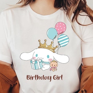 Cinnamo roll Birthday T-Shirt, Birthday Girl Shirt, Hello Cat Shirt, Cute Tees, Anime Manga Shirt, Kawaii Shirt, Kitty Birthday Shirt