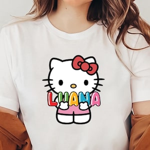 Kitty Birthday Shirt, Custom Kitty Shirt, Hello Birthday Kitty, Hello Cat Birthday Tee, Hello Cat Customized Tee, Personalized Kitty Tee