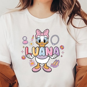 Benutzerdefinierter Name Disney Shirt, Daisy Duck Familie Passende Shirts, Geburtstag Kinder Disney Shirt, personalisierte Daisy Duck T-Shirt, Daisy Shirt anpassen