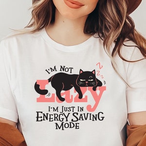 Lazy Cat Shirt, Mood Cat T-Shirt, Kitty Lover Shirts, Black Cat T-Shirts, Retro Cat Tees, Cat Lover Sweatshirts, Black Cat Tee, Animal Lover