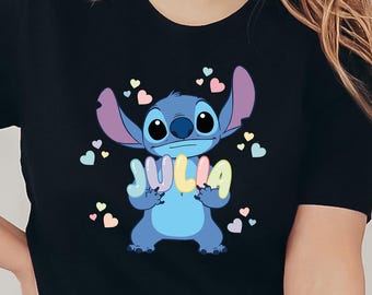 Anpassad namn Disney Stitch-tröja, Stitch-matchande familjetröja, Disney-tröja för barn, personlig Stitch-tröja, anpassad Stitch-tröja