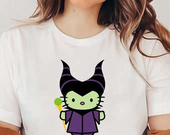 Kitty Shirt Sweatshirt & Hoodie, Y2K Inspired Matching Shirt, Hello Cat Shirt, Kawaii Shirt, Kitty Maleficent Shirt, Hello Cat Evil Shirt