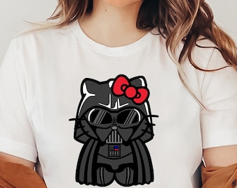 Bluza z kapturem i bluza z kapturem Kitty, inspirowana Y2K pasująca koszulka, koszulka Hello Cat, koszulka Kawaii, koszulka Kitty Group, koszulka Hello Cat Darth Vader