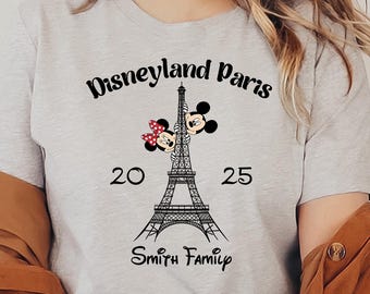 Disneyland Paris Mickey and Minnie Shirt, Eiffel Tower Mickey and Minnie Shirt, Custom Disney Paris Vacation Shirt, Custom Paris Couple Tee