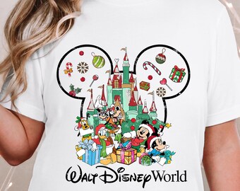 Disney World Christmas Shirt, Mickey Minnie Donald Daisy Goofy Holiday Tee, Christmas Castle T-Shirt, Disney Family Vacation Gift