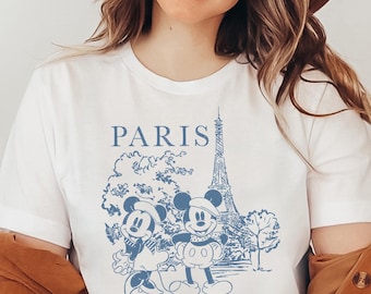 Musse & Mimmi i Paris-tröja, Disney Paris semester-t-shirt, Disneyland Paris familjeresa-tröja