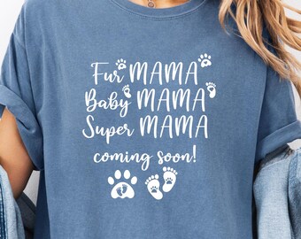 De mamá peluda a mamá bebé, camiseta de embarazada, regalo para futura mamá, para mamá humana, regalos para mamá primeriza, anuncio de bebé, revelación de embarazo