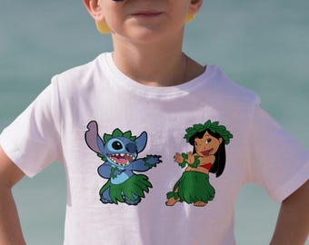 Camiseta de Lilo y Stitch, camiseta de Lilo y Stitch, camiseta de viaje de Disney, camiseta de verano de Stitch, camiseta hawaiana de Stitch, camiseta hawaiana de Lilo, camiseta de baile de Stitch