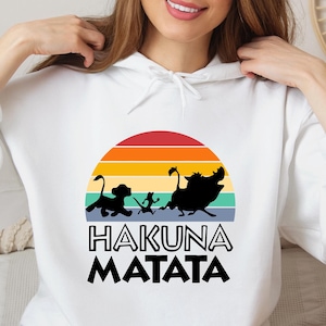 Hakuna Matata Disney Animal Kingdom chemise le roi lion Simba Timon Pumbaa Zazu t-shirt et sweat-shirt Disney maman et papa vacances en famille chemise cadeau
