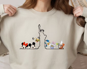 Mickey and Friends New York Sweatshirt Hoodie & Shirt,  Statue of Liberty Shirt, New York Vacation Shirt, Disneyland Trip Shirt, Disney Tee