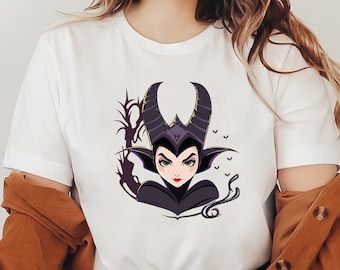 Camisetas de Maléfica, camisetas de la villana de la Bella Durmiente de Disney, camiseta de vacaciones familiares de Disney, camiseta de regalo de Halloween, camiseta de Disney para grupos y escuadrones