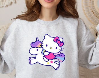 Kitty Shirt Sweatshirt & Hoodie, Y2K Inspired Matching Shirt, Hello Cat Shirt, Kawaii Shirt, Kitty Group Shirt, Hello Cat Birthday Shirt