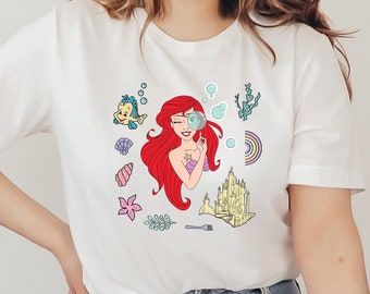 Camiseta de La Sirenita, Camiseta de Ariel, Sudadera de Princesa Disney, Camiseta de Sirena Marina a Juego, Camiseta de Princesa Ariel, Regalo para Niña, Regalo para Ella