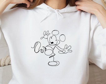Sketch Mickey Sweatshirt Hoodie & Shirt, Vintage Disney Shirt, Retro Mickey Sweatshirt, Simple Mickey Design, Mickey Portrait Sweatshirt