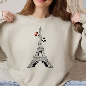 Disneyland Paris Mickey and Minnie Sweatshirt Hoodie & Shirt, Eiffel Tower Mickey and Minnie Sweatshirt, Disney Paris Vacation Sweatshirt