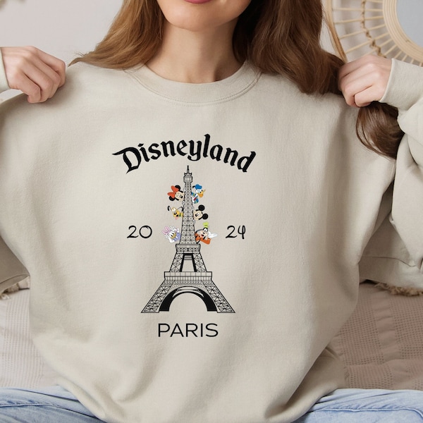 Disneyland Paris Mickey and Minnie Sweatshirt Hoodie & Shirt, Eiffel Tower Mickey and Minnie Sweatshirt, Disney Paris Vacation Sweatshirt