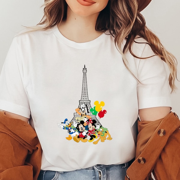 Disneyland Paris Mickey and Minnie Sweatshirt Hoodie & Shirt, Eiffel Tower Mickey and Minnie Sweatshirt, Disney Paris Vacation Sweatshirt