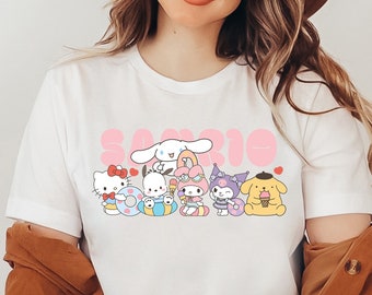 Sudadera con capucha y camiseta de Kitty, camiseta a juego inspirada en el Y2K, camiseta de Hello Cat, camiseta kawaii, camiseta de Kitty Group, camiseta de Hello Cat y sus amigos