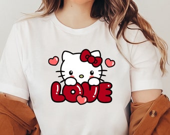 Kitty Shirt Sweatshirt & Hoodie, Y2K Inspired Matching Shirt, Hello Cat Shirt, Kawaii Shirt, Kitty Group Shirt, Hello Cat Birthday Shirt