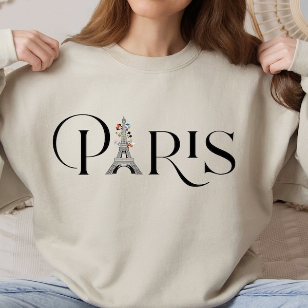 Disneyland Paris Mickey and Minnie Sweatshirt Hoodie & Shirt, Eiffel Tower Mickey and Minnie Sweatshirt, Disney Paris Vacation Sweatshirt