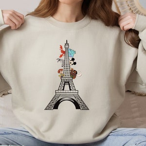 Disneyland Paris Mickey and Minnie Sweatshirt Hoodie & Shirt, Eiffel Tower Mickey and Minnie Sweatshirt, Disney Paris Vacation Sweatshirt