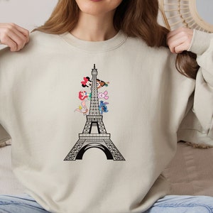 Disneyland Paris Mickey and Minnie Sweatshirt Hoodie & Shirt, Eiffel Tower Mickey and Minnie Sweatshirt, Disney Paris Vacation Sweatshirt