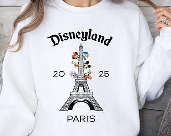 Disneyland Paris Micky und Minnie Sweatshirt Hoodie & Shirt, Eiffelturm Micky und Minnie Sweatshirt, Disney Paris Urlaub Sweatshirt