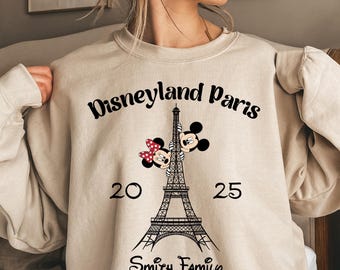 Disneyland Paris Mickey and Minnie Sweatshirt Hoodie & Shirt, Eiffel Tower Mickey and Minnie Sweatshirt, Disney Paris Vacation Sweatshirt