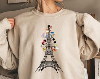 Disneyland Paris Mickey and Minnie Sweatshirt Hoodie & Shirt, Eiffel Tower Mickey and Minnie Sweatshirt, Disney Paris Vacation Sweatshirt
