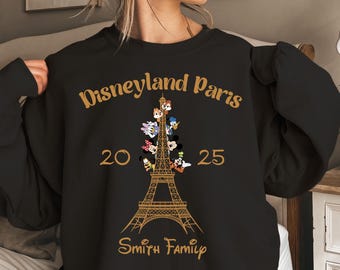 Disneyland Paris Mickey and Minnie Sweatshirt Hoodie & Shirt, Eiffel Tower Mickey and Minnie Sweatshirt, Disney Paris Vacation Sweatshirt