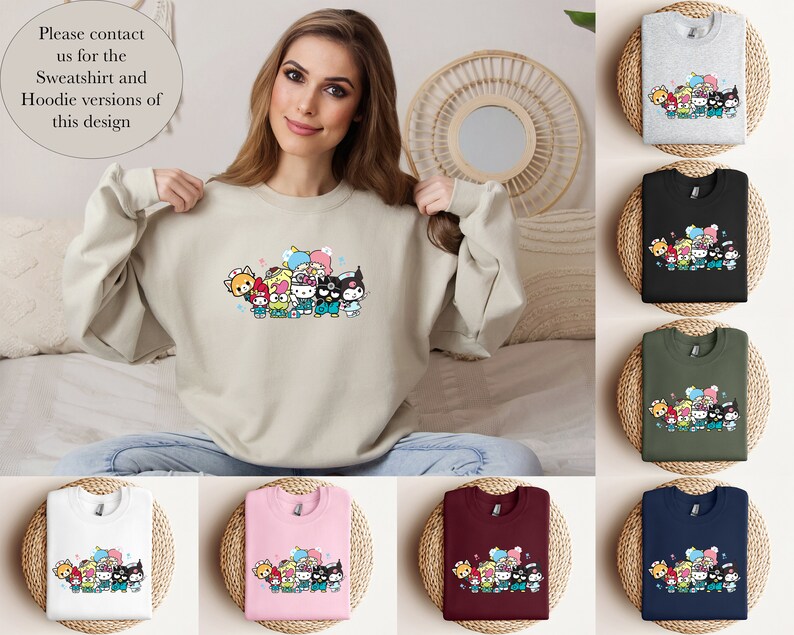 Kitty Shirt Sweatshirt & Hoodie, Nurse Kitty Shirt, Hello Cat Shirt, Kawaii Shirt, Kitty Group Shirt, Hello Cat Nurse Shirt, Doctor Kitty image 8