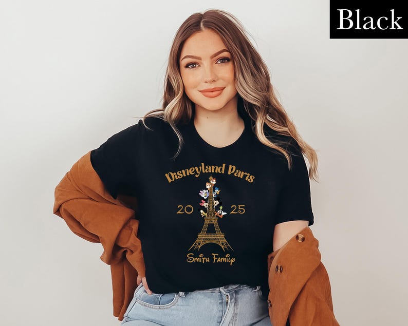 Custom Disney Paris Family Matching Shirt, Disneyland Paris Trip Shirt, Eiffel Tower Mickey and Friends Tee, 2025 Paris Vacation Shirt image 1