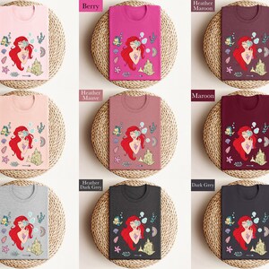 Shirt kleine zeemeermin, shirt Ariel, sweatshirt Disney prinses, zeemeermin zee-matching, shirt prinses Ariel, cadeau voor meisje, cadeau voor haar afbeelding 6