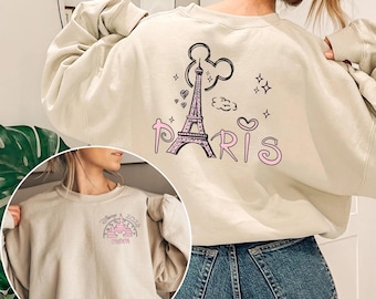 Custom Disney Paris Family Matching Sweatshirt, Disneyland Paris Trip Sweater, Disney Eiffel Tower Hoodie, 2026 Paris Vacation Sweatshirt
