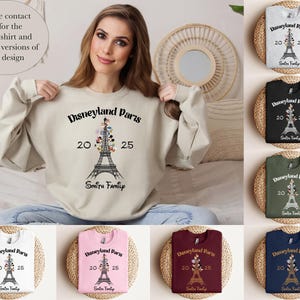 Custom Disney Paris Family Matching Shirt, Disneyland Paris Trip Shirt, Eiffel Tower Mickey and Friends Tee, 2025 Paris Vacation Shirt image 7