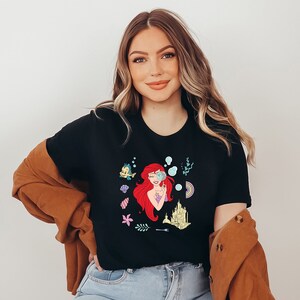 Shirt kleine zeemeermin, shirt Ariel, sweatshirt Disney prinses, zeemeermin zee-matching, shirt prinses Ariel, cadeau voor meisje, cadeau voor haar afbeelding 2