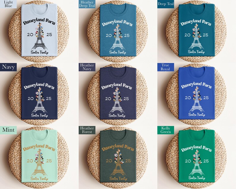 Custom Disney Paris Family Matching Shirt, Disneyland Paris Trip Shirt, Eiffel Tower Mickey and Friends Tee, 2025 Paris Vacation Shirt image 8