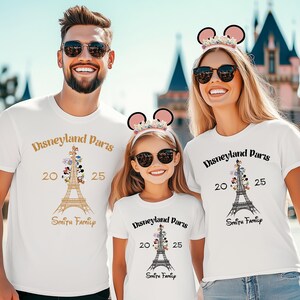 Custom Disney Paris Family Matching Shirt, Disneyland Paris Trip Shirt, Eiffel Tower Mickey and Friends Tee, 2025 Paris Vacation Shirt image 3
