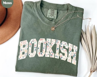 Camiseta de libros con colores cómodos, camiseta de lectura con flores, camiseta de libros, regalo para amantes de los libros, camiseta para amantes de los libros, regalo para clubes de lectura, camiseta para maestros
