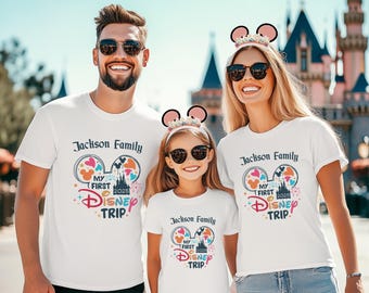 Personalized Disney Trip Shirts, Disneyland Shirts, Disney Vacation T-shirt, Disney Family Matching Shirt, Magical Castle Shirt, Disneyworld