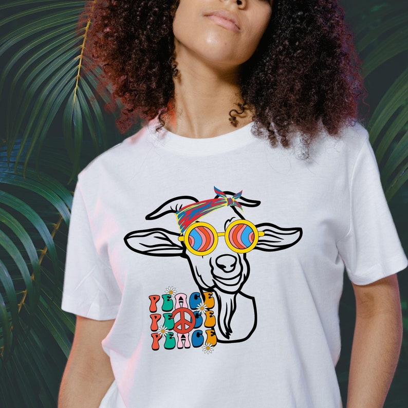 Goat Hippie T SVG Animals Goat Hippie PNG Funny Animals - Etsy