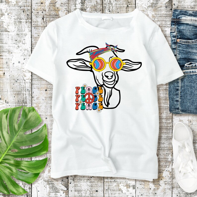 Goat Hippie T SVG Animals Goat Hippie PNG Funny Animals - Etsy