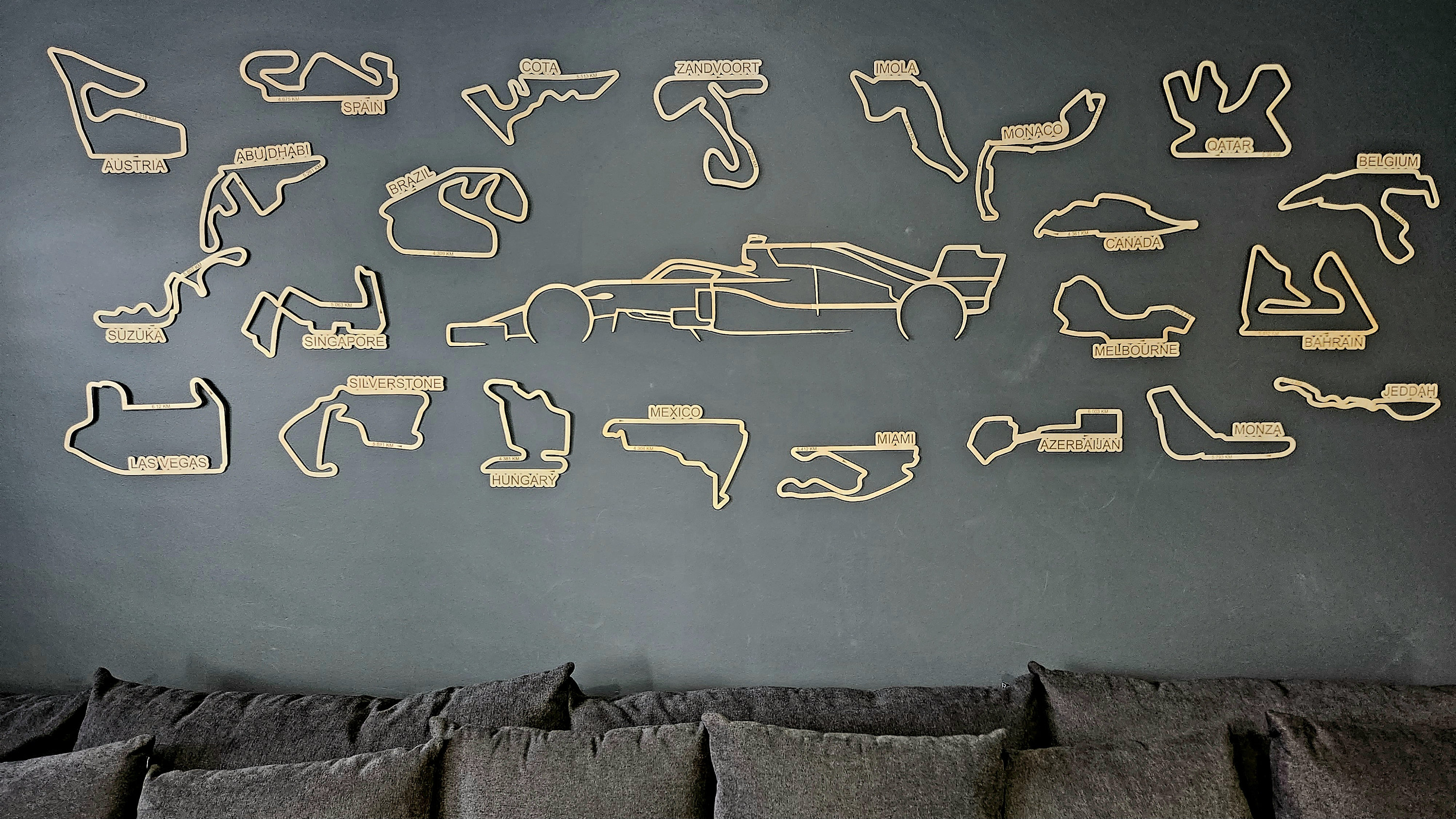 Formula 1 Tracks Wall Decoration - Etsy Australia