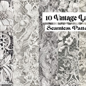 VINTAGE SPITZE | 10 nahtlose Drucke, Spitze digitales Papier, Spitze wiederholendes Muster, Braut Spitze Hintergrund, Spitze digitales Papier, Scrapbook