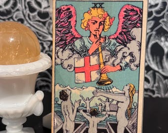 Judgement Tarot Card Wooden Altar Tile