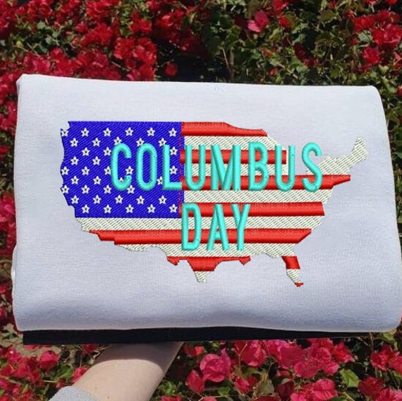 Columbus Day Embroidery T-Shirt, Columbus Day SweatShirt, Columbus Day Gift, Dad Gift, American Hoodie,Adult/Soldier Clothing,USA map Shirt.